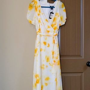 DKNY midi yellow dress